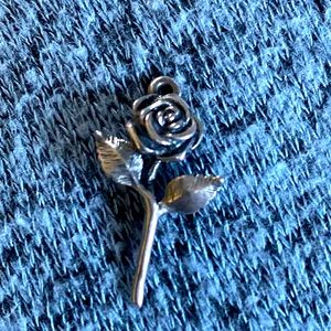 James Avery stemmed rose charm